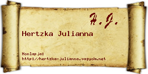 Hertzka Julianna névjegykártya